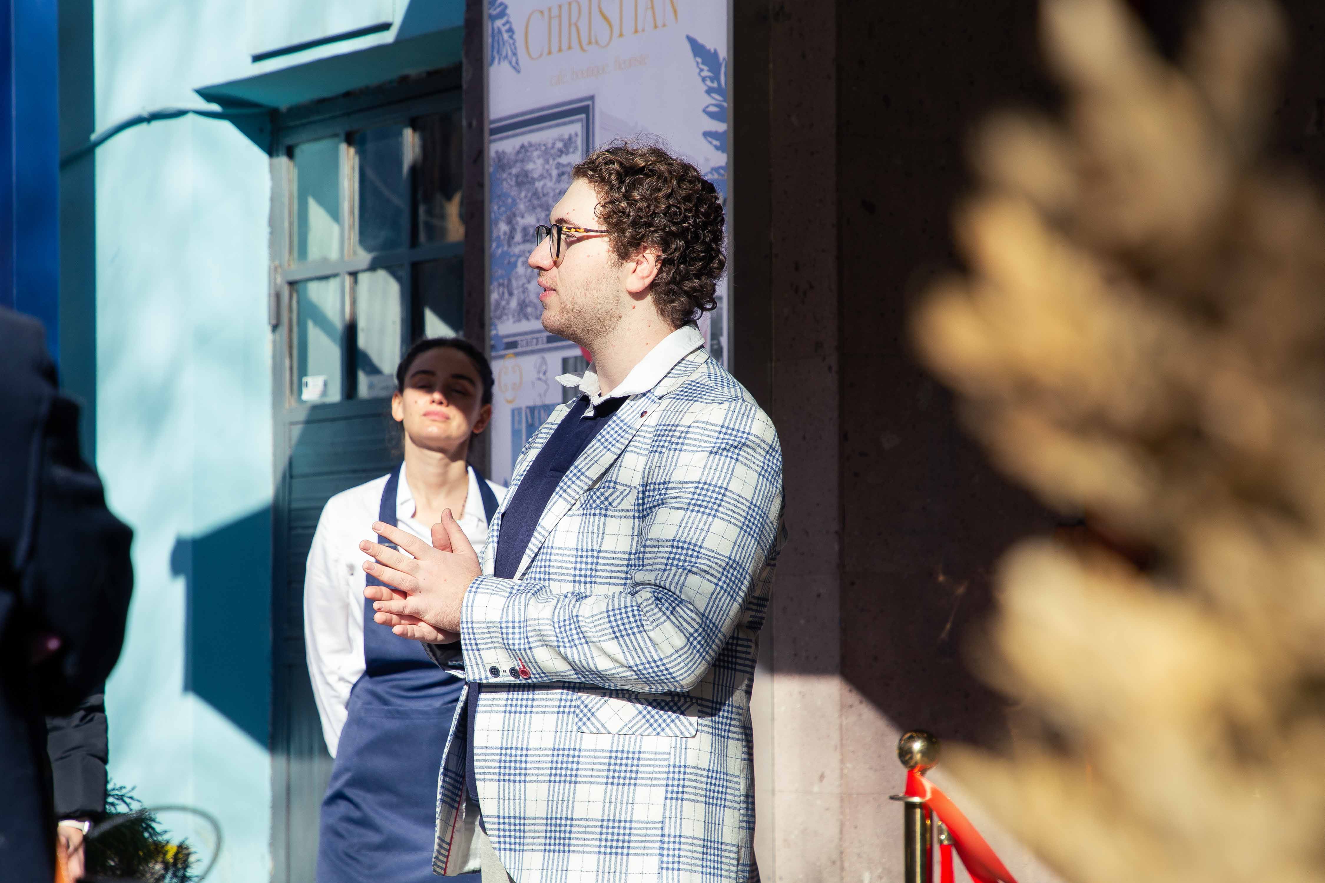 Artur Poghosyan on the café opening day